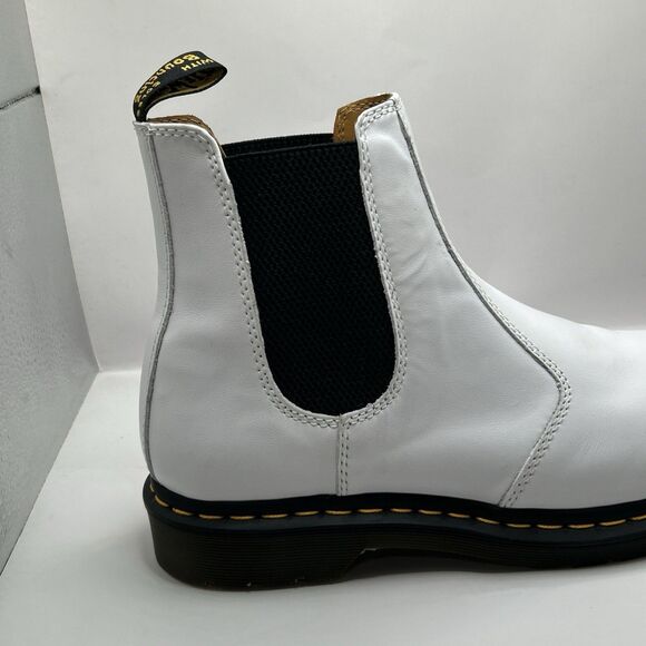 Dr. Martens 2976 Chelsea Boots White Smooth Leather Women’s 11 STORE MODEL - Picture 5 of 16